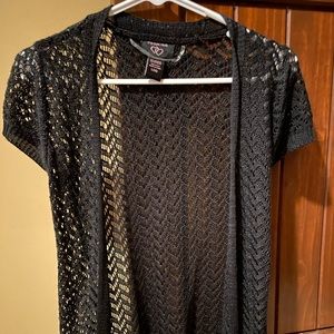 Girls Large (14) Short Sleeve Black Cardigan